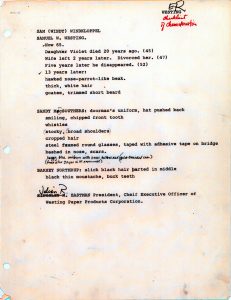Checklist of Characteristics, page 1