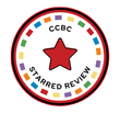 CCBC Starred Review icon red star in a rainbow circle